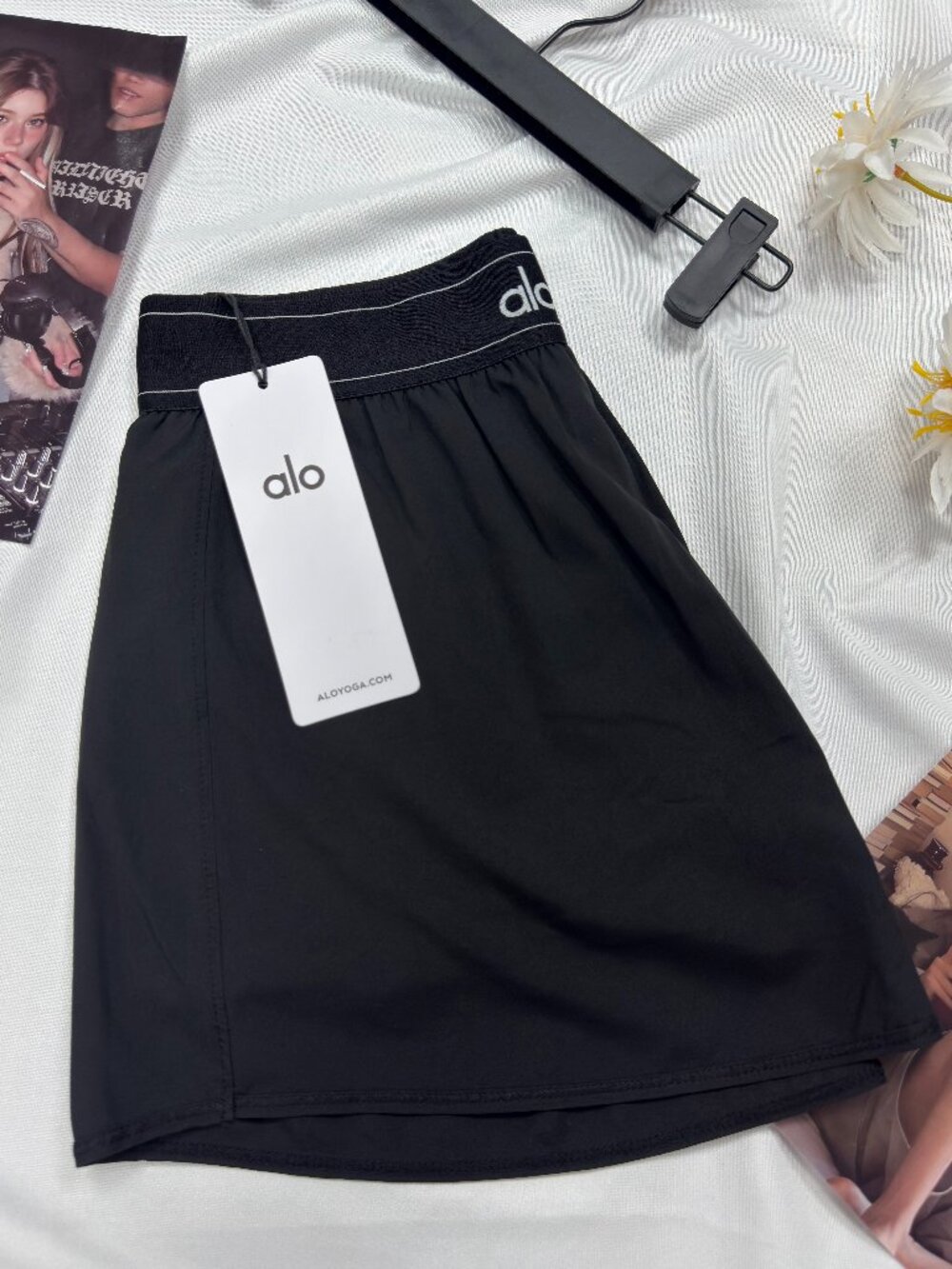 🎾NWT Alo Yoga Match Point Tennis Skirt Black🧚🏻‍♀️Stylish Sports short skirt - Picture 4 of 8